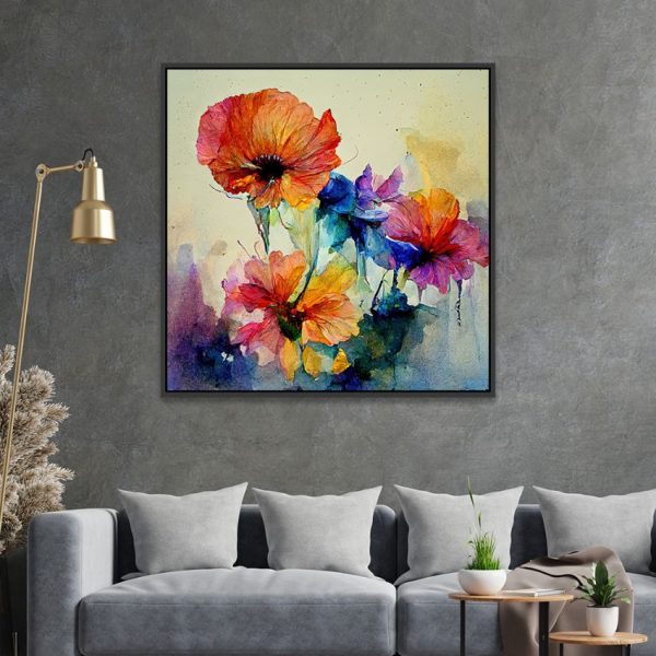 Abstract Flower-Inspired Canvas Wall Painting Discount