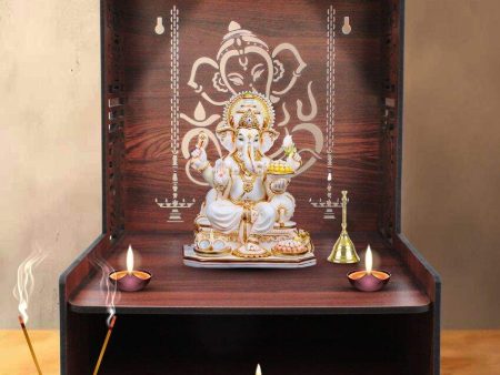 Divine Ganesha Printed Mandir Shelf For Home | 15 x 12 x 16 inches Online