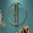 Gold Central Round Wall Clock | 24 x 3 x 24  inches For Discount