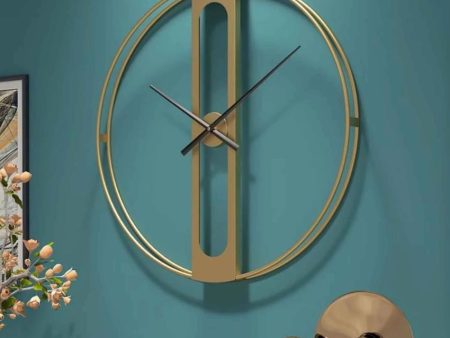 Gold Central Round Wall Clock | 24 x 3 x 24  inches For Discount