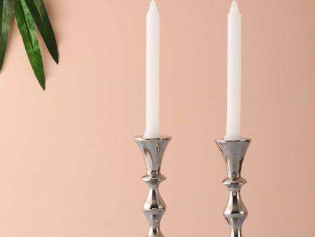 Elegant Aluminium Centerpiece Candle Stands | Set of 2 | 3 x 6 inches For Discount