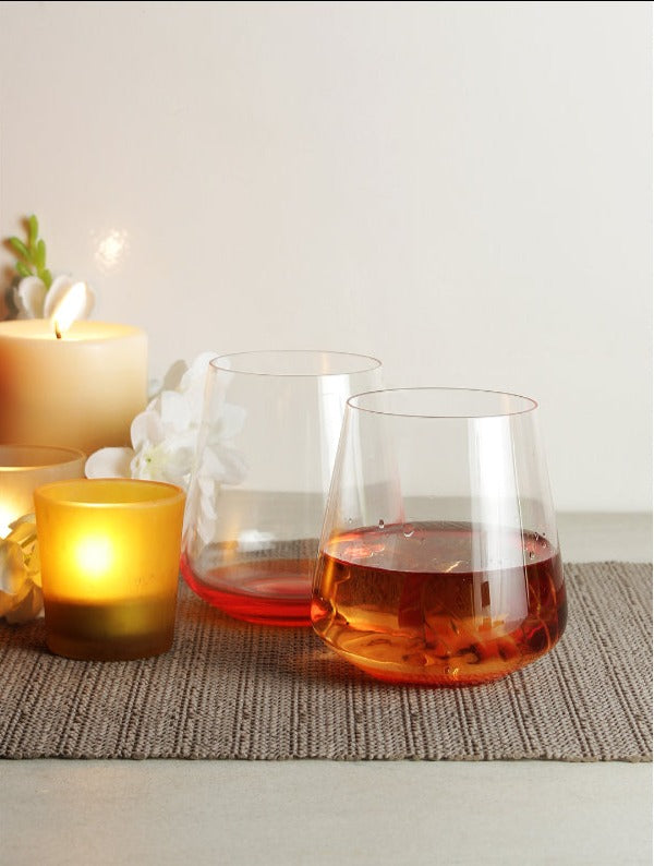 Bohemia Siesta Orange Whiskey Glass Clear Lead Free Crystal Glassware | Set of 6 | 4 x 4 inches | 400ml on Sale