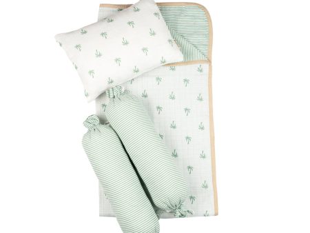 Lush Palm Mini Crib Cot Set | Pack of 4 | 27 x 27 inches Fashion