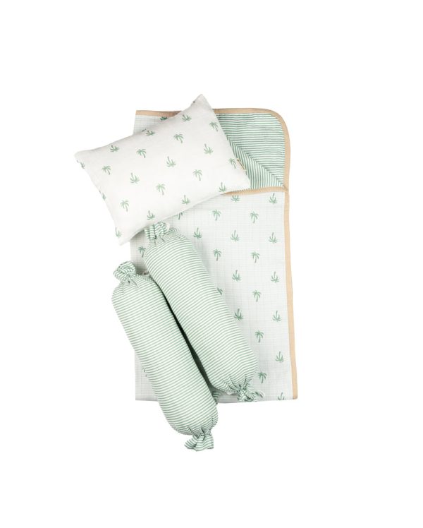 Lush Palm Mini Crib Cot Set | Pack of 4 | 27 x 27 inches Fashion