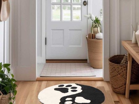 Playful Multicolor Paw Print Design Tufted Rug | 2 Feet Discount