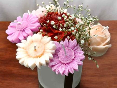 Cheerful Multicolor Scented Candles Box Bouquet | Set of 7 | 7 x 7 inches Fashion