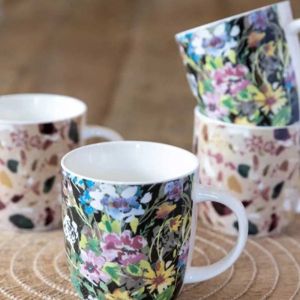 KitchenCraft Barrel Mug Set Terazzo Floral | Set of 4 | 1.5 x 2.8 inches Discount