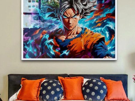 Fire Goku Dragon Ball Z Canvas Wall Painting Online now