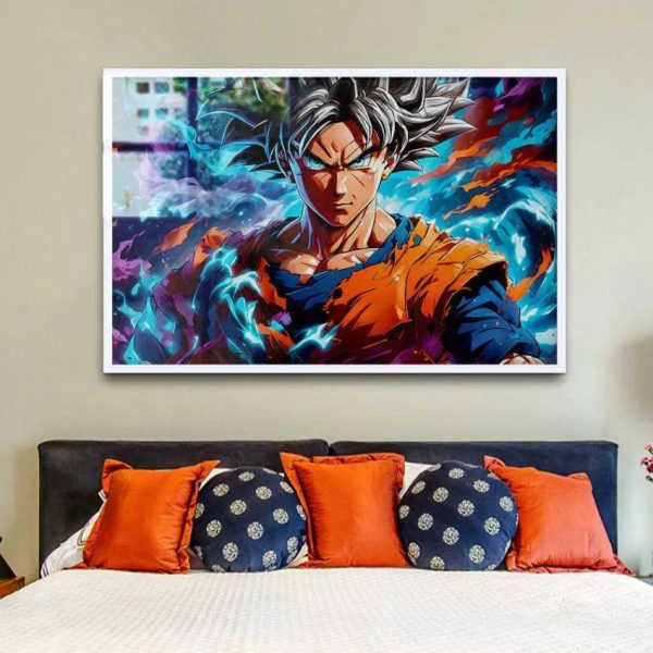 Fire Goku Dragon Ball Z Canvas Wall Painting Online now