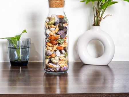 Premium Mix Multicolor Sea Shell Filled Glass Bottle Table Decoration | 4 x 11 inches Hot on Sale