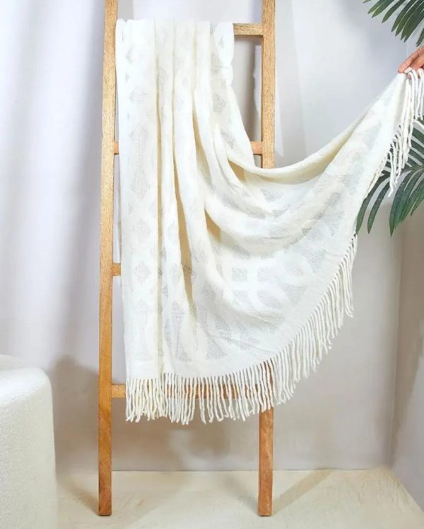 Knitted Cable Cotton Throw | Rust Sale