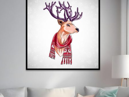 Festive Reindeer Christmas Canvas Wall Painting Online Hot Sale