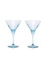 Blue V-Line Martini Stem Glasses | Set of 2 | 4 x 7 inches | 250ml on Sale