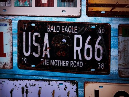 Usa R66 Number Plates Wall Sign | 6 x 1 x 12 inches Online