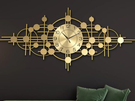 Gold Metal Wall Art Clock | 48 x 3 x 20  inches Online Sale