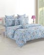 Midas Monalisa Blue Floral Cotton Double Bed Size Quilt | 100 x 90 inches Hot on Sale