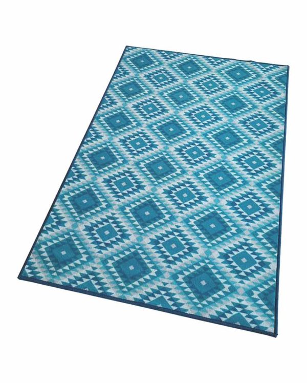 Blue Aztec Diamonds Pattern Anti-Slip Nylon Area Rug | 3 x 5 Ft Discount