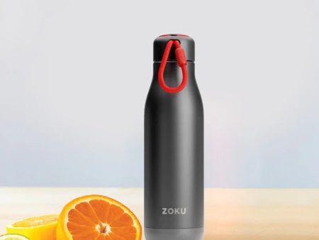 Zoku Powder Coated Stainless Steel Vaccum Insulated Water Bottle | Black Color | 3 x 3 x 11 inches Hot on Sale