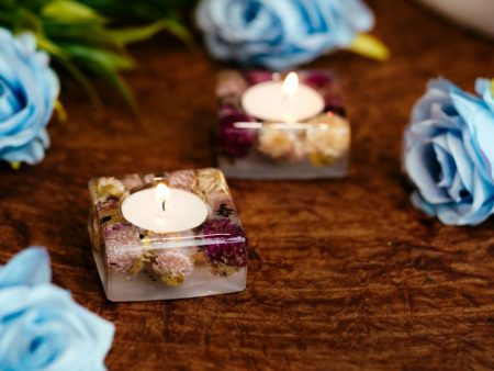 Aesthetic Square Shape Resin Tealight Candle Holders | Set Of 5 Supply