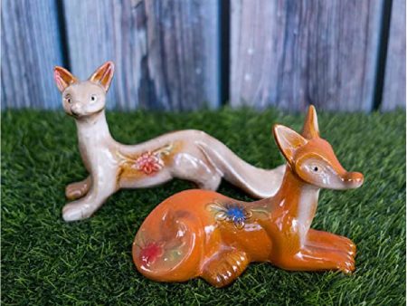 Fox Couple Miniature Figurine | 8 x 3 x 5 inches Online Hot Sale