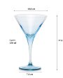 Blue V-Line Martini Stem Glasses | Set of 2 | 4 x 7 inches | 250ml on Sale