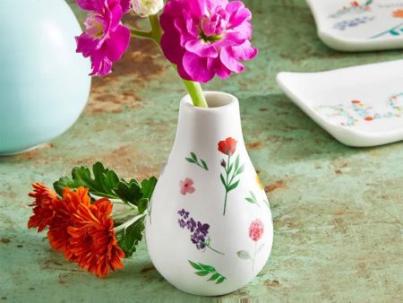 Rosanna Bloom Bud Floral Teardrop Vase | 2 x 2 x 4 inches For Sale