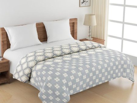 Ananda Grey Abstract Cotton Double Bed Size Quilt | 100 x 90 inches Discount