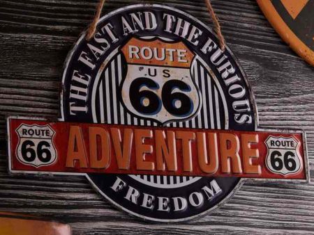 Adventure Route 66 3D Metal Plate Wall Decor |30 x 20 cm  12 x 8 inches Online Sale