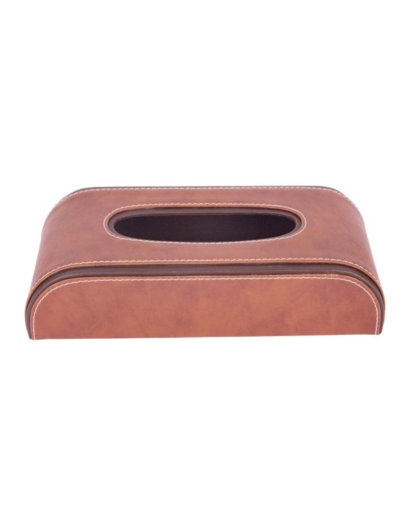 Stylish Curve Two Tone Faux Leather Tissue Box | 10 x 5 x 3 inches Fashion