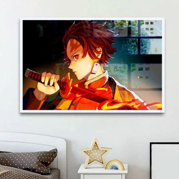 Artistic Demon Slayer Characters Canvas Wall Painting For Cheap