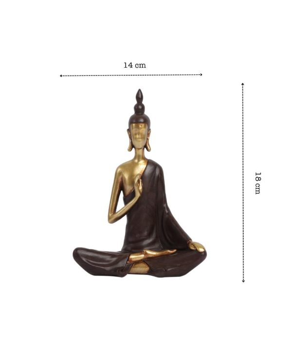 Golden Resin Serene Buddha Figurine | 3 x 6 x 7 inches Cheap