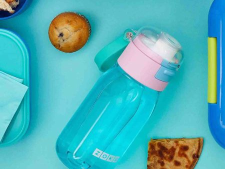 Zoku Kids Flip Gulp Bottle with Carrying Cord | Teal Color | 3 x 7 inches Online