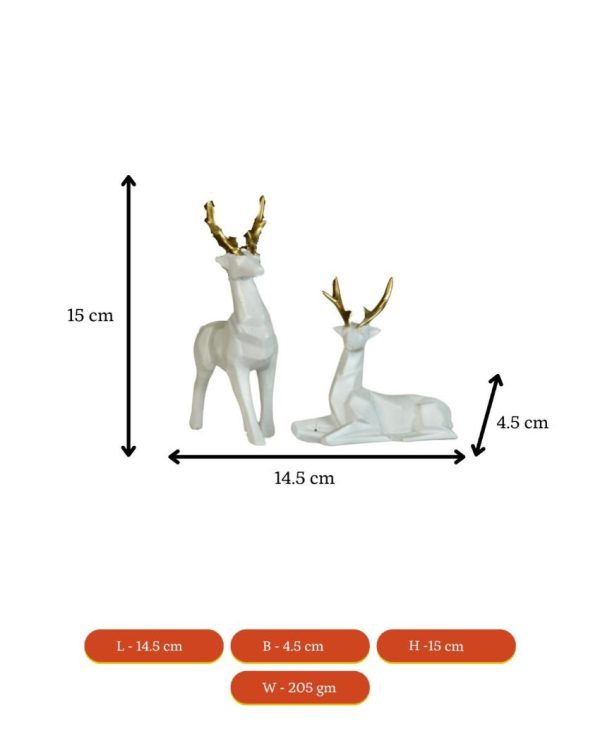 Glamorous Resin Diamond Deer Showpiece | 6 x 2 x 6 inches on Sale