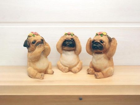 No Evil Baby Pug Polyresin Figurine | Set of 3 | 3 x 2 x 4 inches Fashion