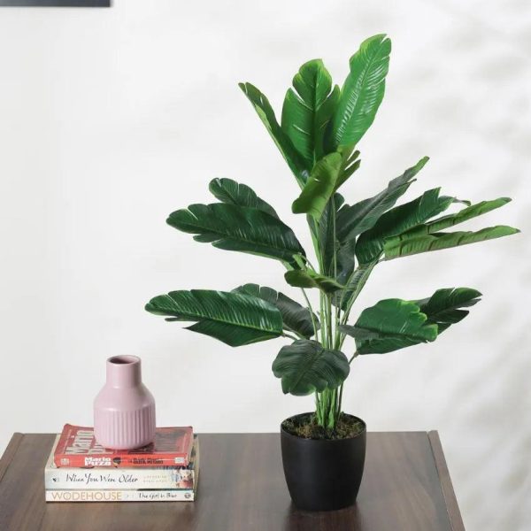 Artificial Banana Green Plant With Black Pot For Interior Decor | 2 feet Discount