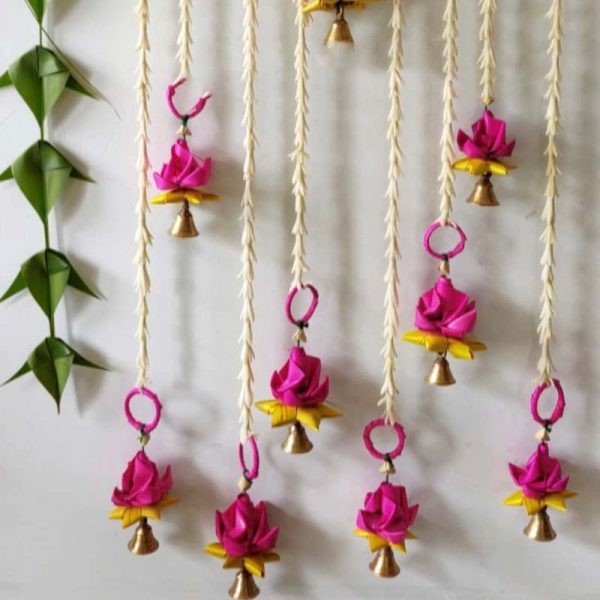 Festival Decoration Hand Made Palm Leaf Lotus Hanging | Only Lotus Hanging For Cheap