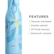 Zoku Stainless Steel Vaccum Insulated Blue Sky Lily Floral Water Bottle | 3 x 3 x 11 inches Cheap