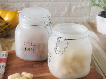 Chic Frosted Clear Glass Jar With Lid | 4 x 6 inches | 900ml Discount