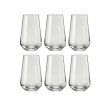 Bohemia Sandra Large Highball Glass Clear Lead Free Crystal Drink Accessory | Set of 6 | 3 x 6 inches | 440ml Cheap