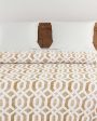 Sparkle Geometric Roto Brown Double Bed Cotton Quilt | 100 x 90 inches Fashion