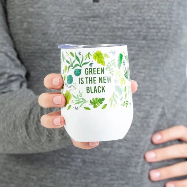 Typhoon Pure Green Is The New Black White Tumbler | 350ml Online