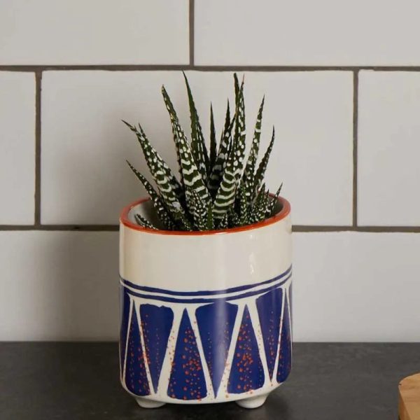 KitchenCraft Ceramic Blue Geo Planter |Plant Not Included Sale