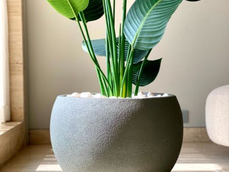 Lithos Grey Fiber Glass Planter | 20 x 17 inches Online Hot Sale