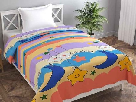 Good Night Printed Kids Comfy Quilts Cover With Zipper Online now