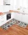 Mediterranean Tiles Nylon Anti-Slip Kitchen Mat Set  | 47 x 20 inches For Cheap