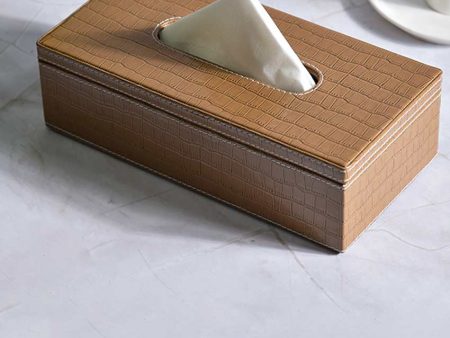 Stylish Rectangle Croc Pattern Faux Leather Tissue Box | 11 x 5 x 3 inches Sale