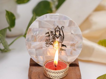 Jai Shree Ram Tea Light Holder Pearl with Wood Online Hot Sale