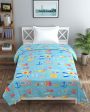 Blue Water Animal Printed Kids Comfy Quilts Cover With Zipper Online now