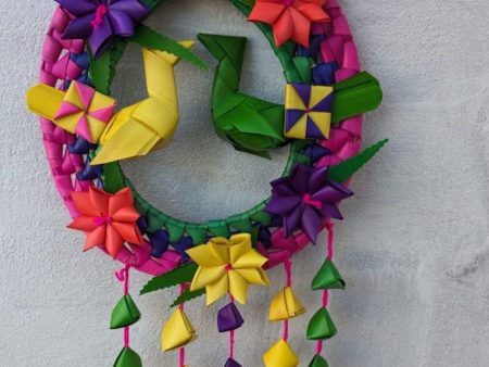 Hand Made Palm Leaf Double Parrot Wreath I Diwali Decoration I Single Fashion