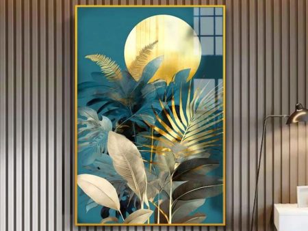 Abstract Golden Plant Leaves Canvas Wall Painting Hot on Sale